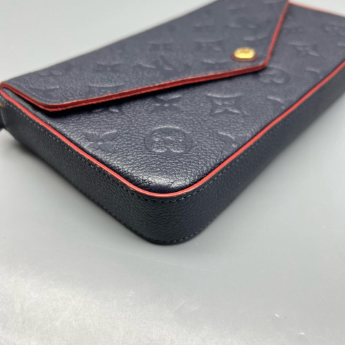 Louis Vuitton Pochette Felicie Chain Wallet Monogram Empreinte Blue