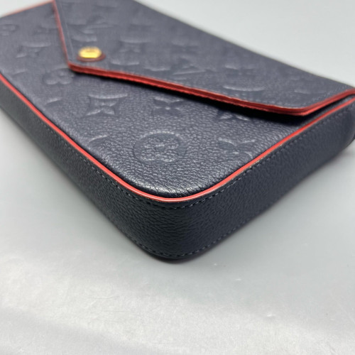 Louis Vuitton Pochette Felicie Chain Wallet Monogram Empreinte Blue