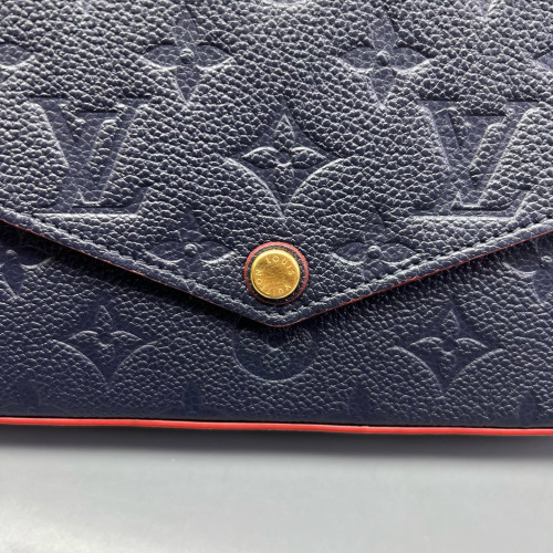 Louis Vuitton Pochette Felicie Chain Wallet Monogram Empreinte Blue