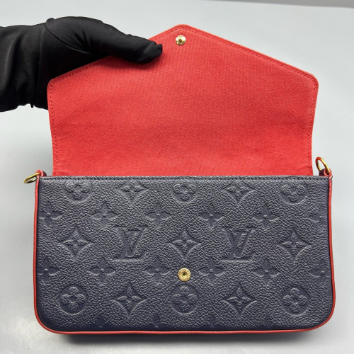 Louis Vuitton Pochette Felicie Chain Wallet Monogram Empreinte Blue