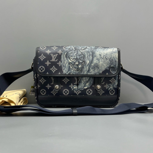 Louis Vuitton Messenger Monogram Shadow White Dark Blue
