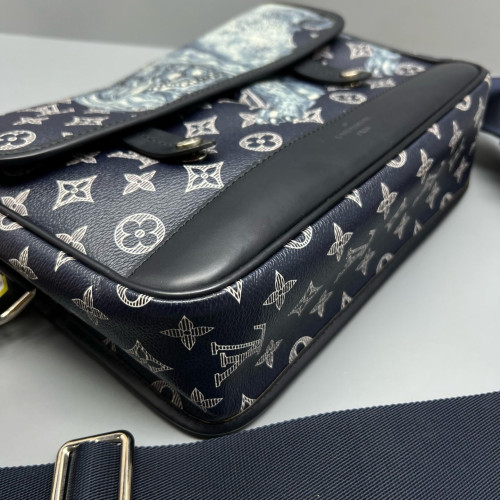 Louis Vuitton Messenger Monogram Shadow White Dark Blue