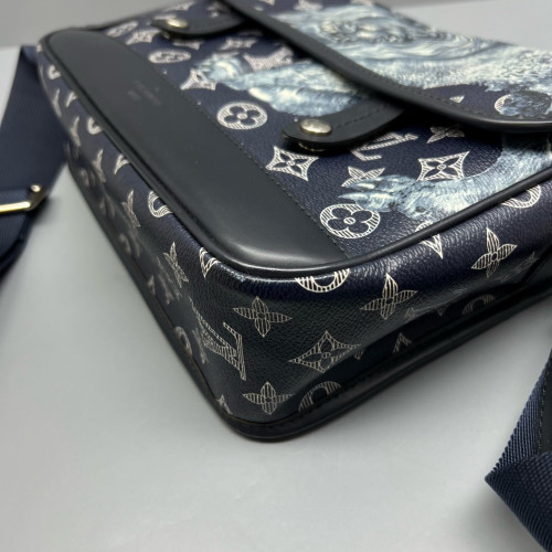 Louis Vuitton Messenger Monogram Shadow White Dark Blue