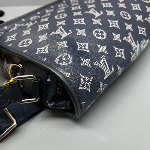 Louis Vuitton Messenger Monogram Shadow White Dark Blue