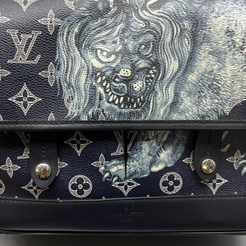 Louis Vuitton Messenger Monogram Shadow White Dark Blue