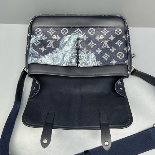 Louis Vuitton Messenger Monogram Shadow White Dark Blue
