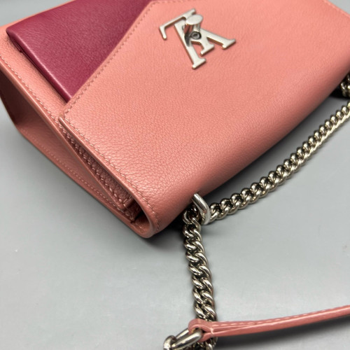Louis Vuitton Mylockme Chain Bag BB Calfskin Pink
