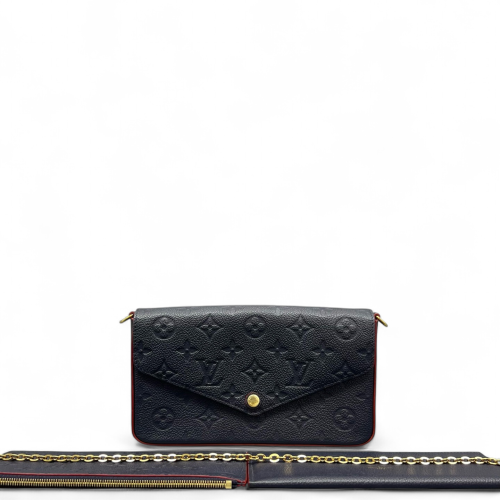Louis Vuitton Pochette Felicie Chain Wallet Monogram Empreinte Blue