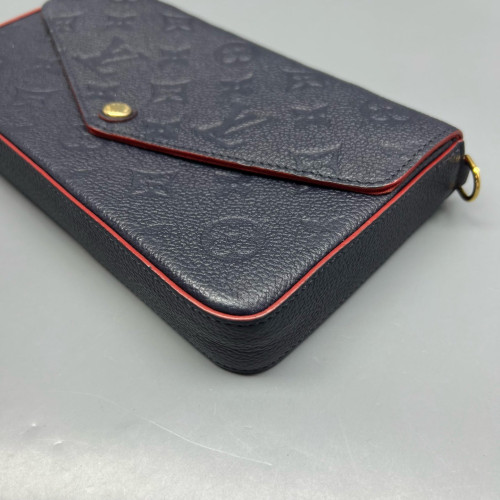 Louis Vuitton Pochette Felicie Chain Wallet Monogram Empreinte Blue
