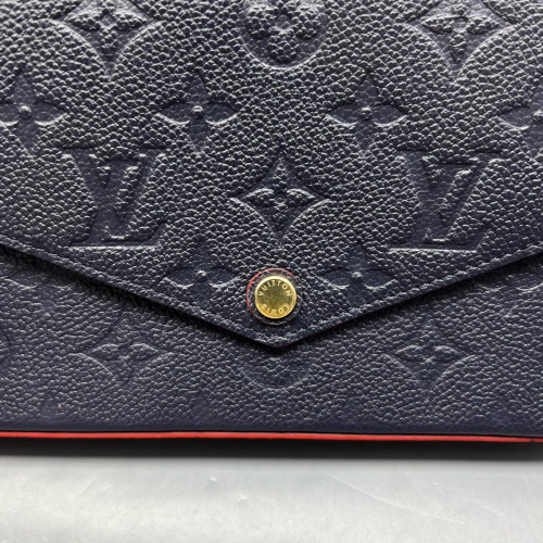 Louis Vuitton Pochette Felicie Chain Wallet Monogram Empreinte Blue