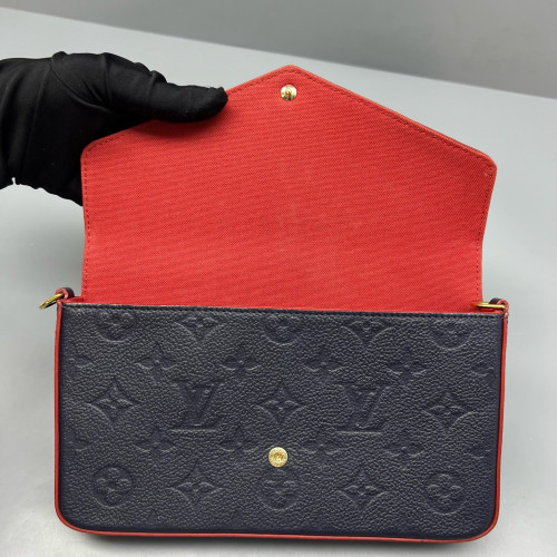Louis Vuitton Pochette Felicie Chain Wallet Monogram Empreinte Blue