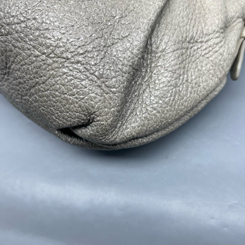 Prada Shoulder Bag Calfskin Beige Grey
