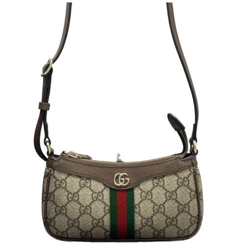 Gucci Web Mini Ophidia Shoulder Bag GG Supreme Monogram Beige Ebony