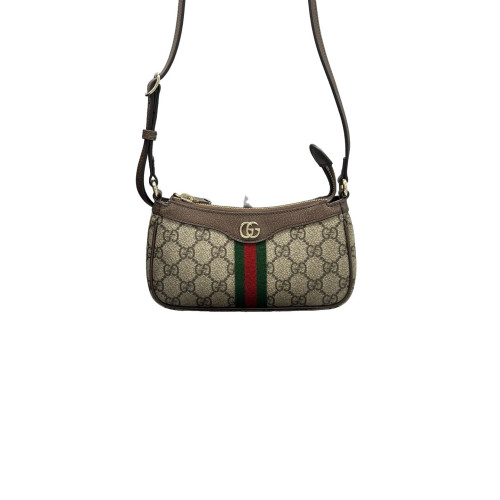 Gucci Web Mini Ophidia Shoulder Bag GG Supreme Monogram Beige Ebony