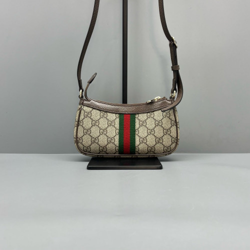 Gucci Web Mini Ophidia Shoulder Bag GG Supreme Monogram Beige Ebony