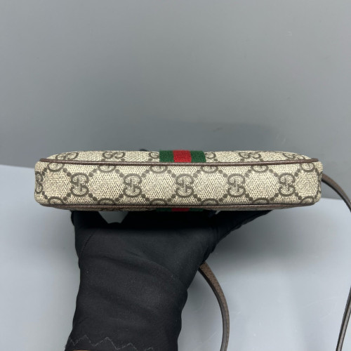 Gucci Web Mini Ophidia Shoulder Bag GG Supreme Monogram Beige Ebony