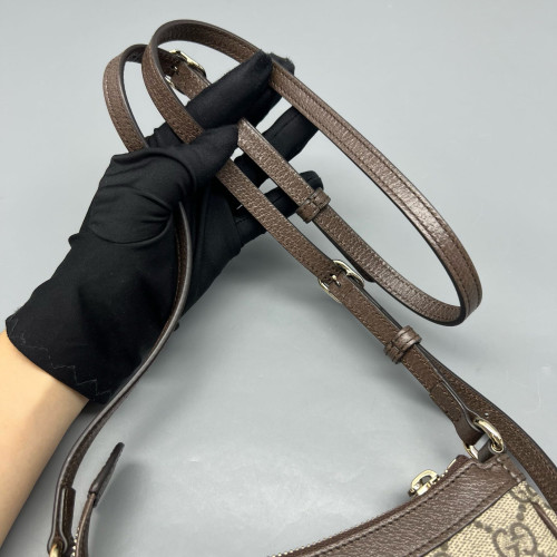 Gucci Web Mini Ophidia Shoulder Bag GG Supreme Monogram Beige Ebony
