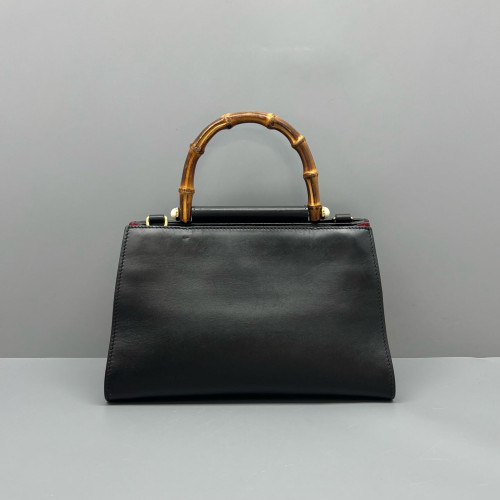 Gucci Bamboo Pearl Shoulder Bag Calfskin Black