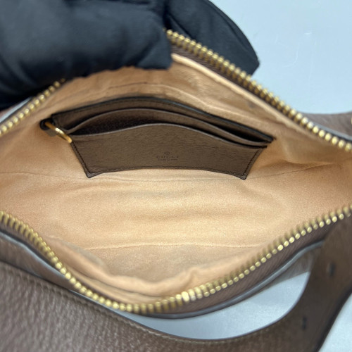 Gucci Mini Ophidia Half Moon Hobo Calfskin GG Supreme Monogram Beige Ebony