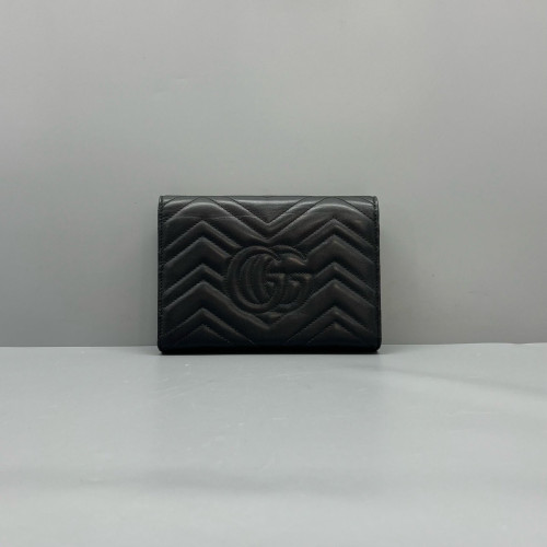 Gucci Matelasse GG Marmont Chain Wallet Calfskin Black