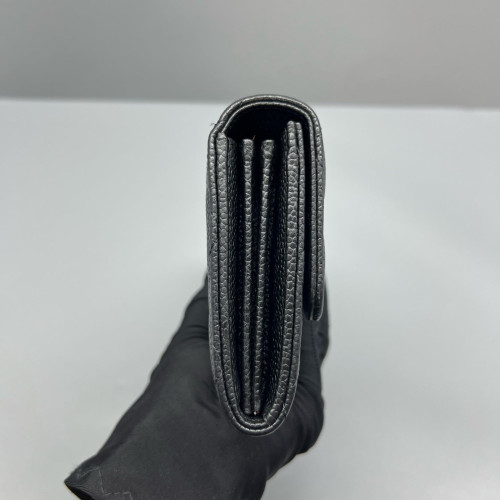Chanel Quilted Yen Wallet Calfskin Black