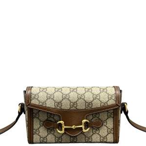 Gucci Mini Horsebit 1955 GG Supreme Monogram Brown Beige