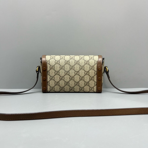 Gucci Mini Horsebit 1955 GG Supreme Monogram Brown Beige