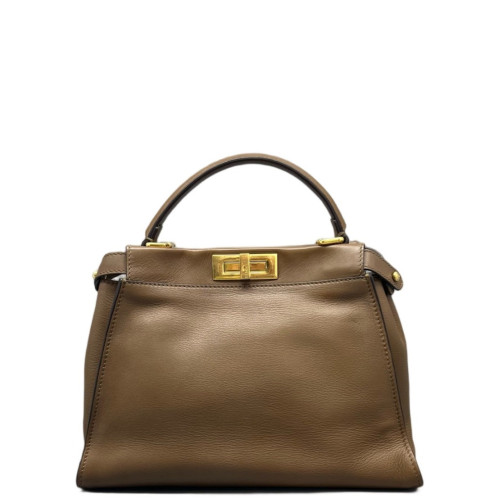 Fendi Peekaboo Iconic Medium Calfskin Brown