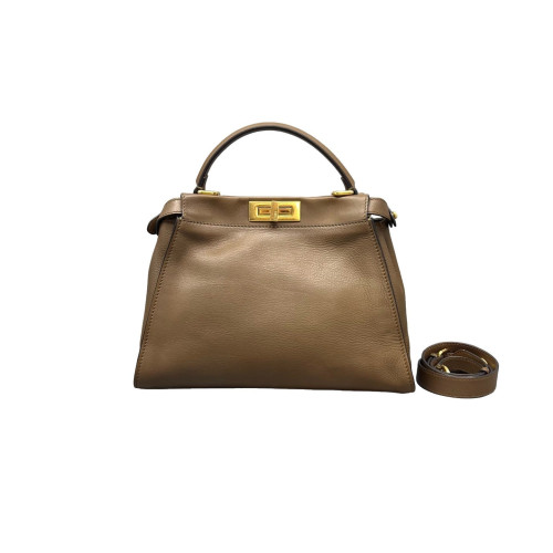 Fendi Peekaboo Iconic Medium Calfskin Brown