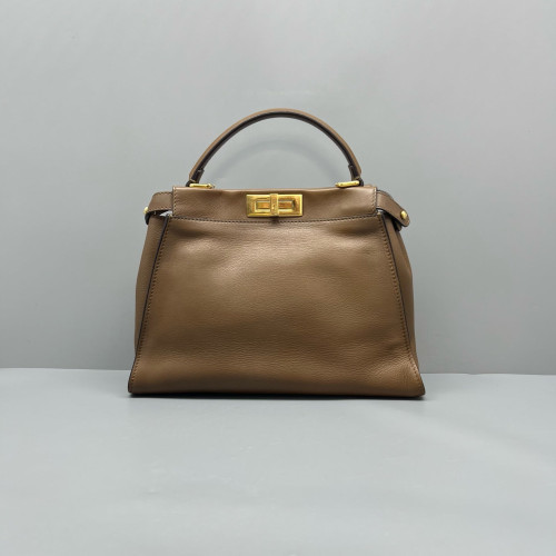 Fendi Peekaboo Iconic Medium Calfskin Brown