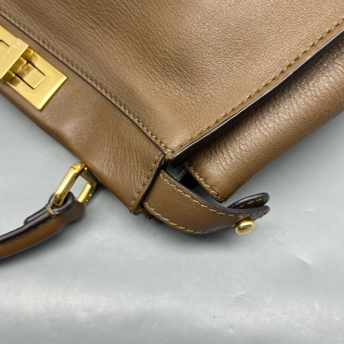Fendi Peekaboo Iconic Medium Calfskin Brown
