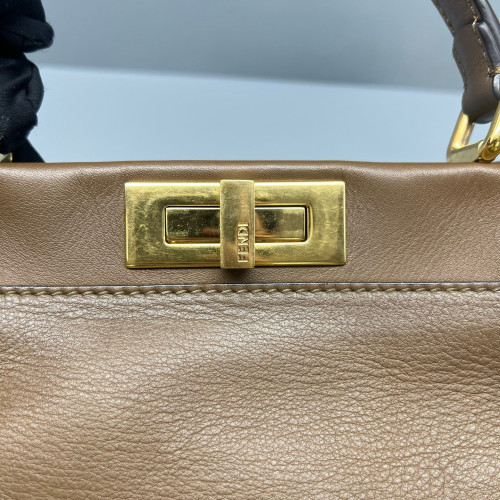 Fendi Peekaboo Iconic Medium Calfskin Brown