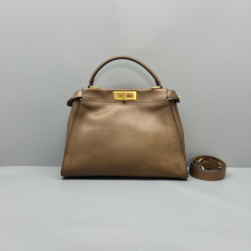 Fendi Peekaboo Iconic Medium Calfskin Brown