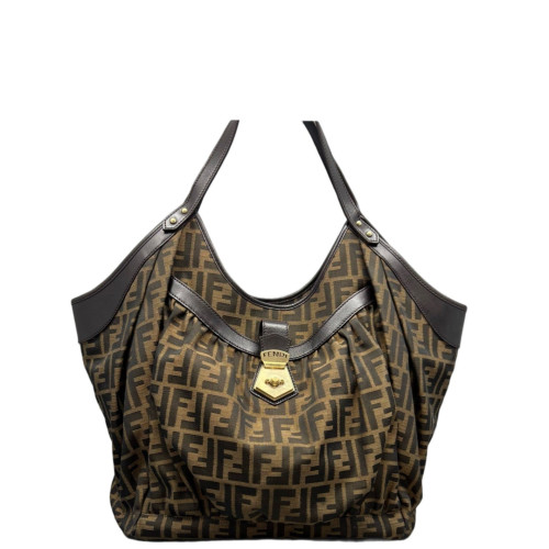 Fendi Shoulder Bag Zucca Brown Dark Brown