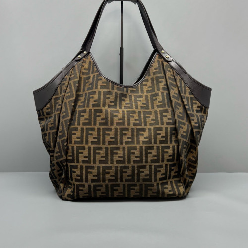 Fendi Shoulder Bag Zucca Brown Dark Brown