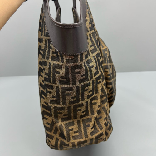 Fendi Shoulder Bag Zucca Brown Dark Brown