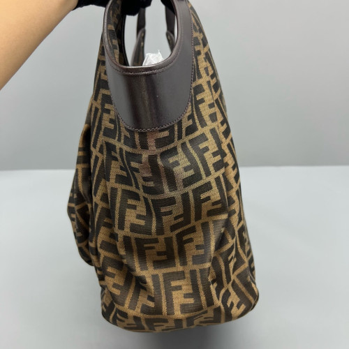 Fendi Shoulder Bag Zucca Brown Dark Brown