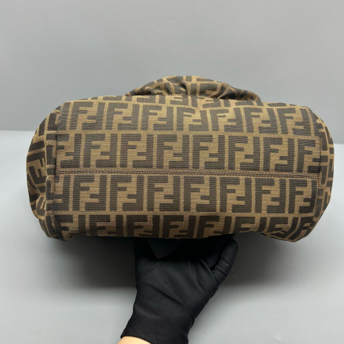 Fendi Shoulder Bag Zucca Brown Dark Brown