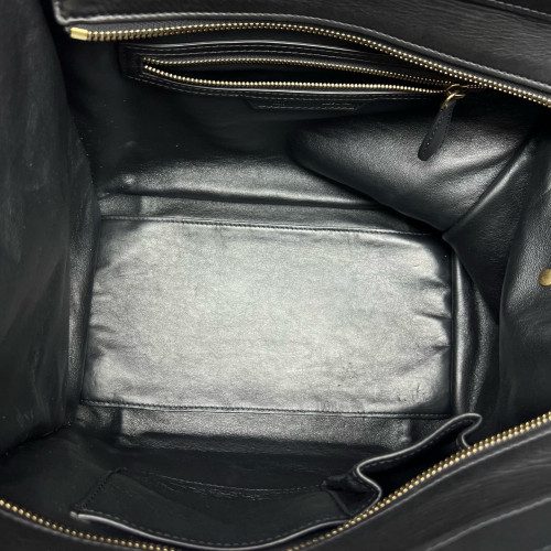 Celine Medium Luggage Phantom Calfskin Suede Black White Brown
