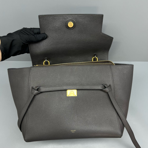 Celine Mini Belt Bag Grained Calfskin Dark Grey