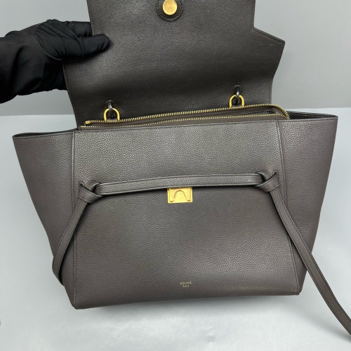 Celine Mini Belt Bag Grained Calfskin Dark Grey
