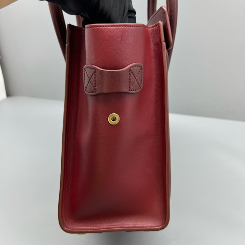 Celine Micro Luggage Calfskin Burgundy Orange