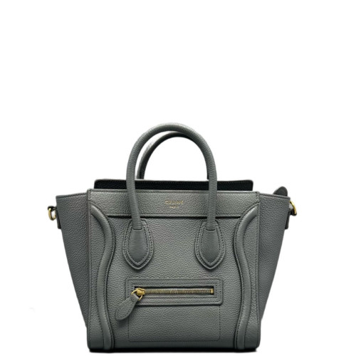Celine Nano Luggage Grained Calfskin Grey