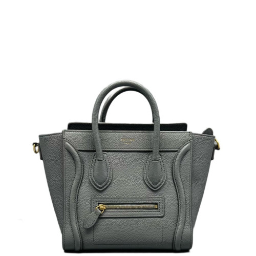 Celine Nano Luggage Grained Calfskin Grey