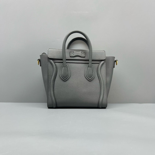 Celine Nano Luggage Grained Calfskin Grey