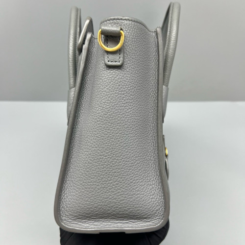 Celine Nano Luggage Grained Calfskin Grey