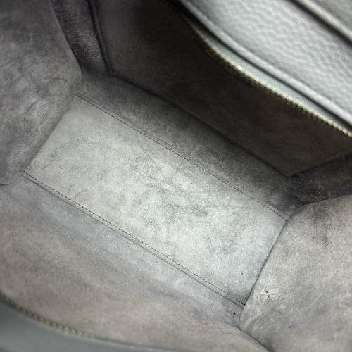 Celine Nano Luggage Grained Calfskin Grey