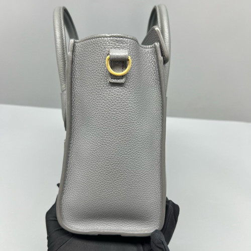 Celine Nano Luggage Grained Calfskin Grey