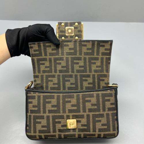 Fendi Baguette Zucca Brown Dark Brown