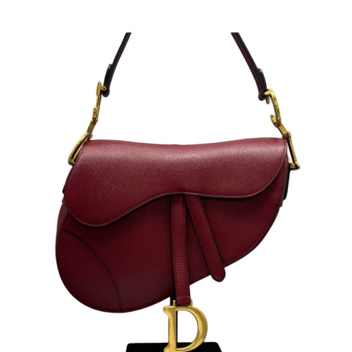 Dior Medium Saddle Bag Grained Calfskin Red